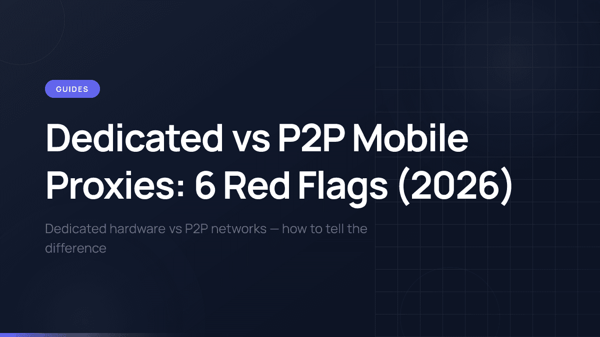 Comparison of dedicated hardware mobile proxies versus P2P network mobile proxies.