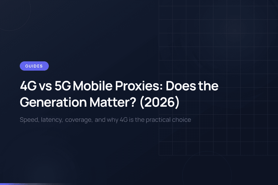 Technical comparison of 4G LTE and 5G NR mobile proxy connections.