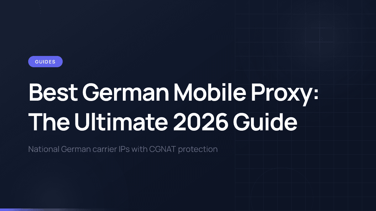 German mobile proxy network with 4G and 5G carrier connections.
