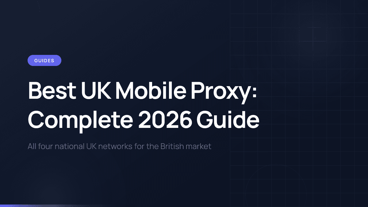UK mobile proxy infrastructure with British carrier networks.