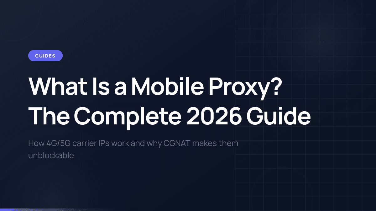 Conceptual illustration of mobile proxy architecture with CGNAT and carrier networks.