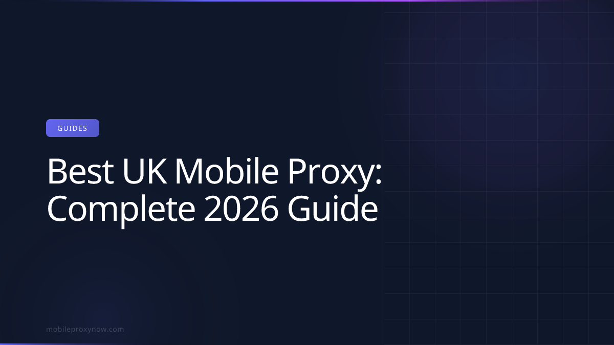 UK mobile proxy infrastructure with British carrier networks.