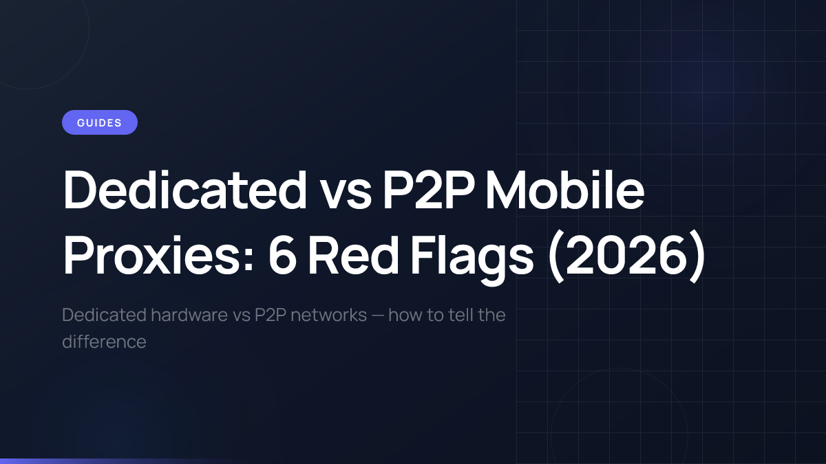 Comparison of dedicated hardware mobile proxies versus P2P network mobile proxies.
