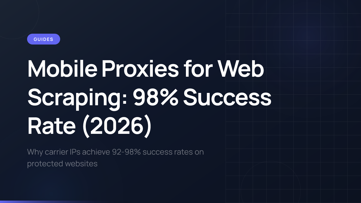 Mobile proxy infrastructure for professional web scraping operations.